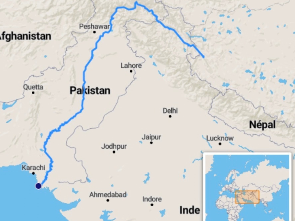 The Indus river system. The treaty’s allocation is basin-wide, but its practical consequences are concentrated in the transboundary Western Rivers. Image: Wikimedia
