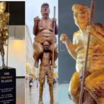 “Orange Plaque” Why Golden Statue of  Naked Trump over weak man at European Parliament ? 