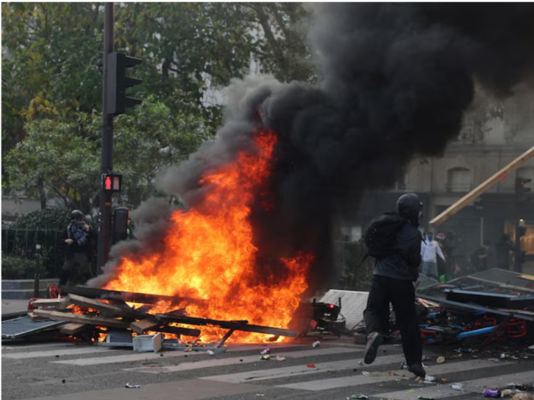 France Is Burning : Europe’s Rearmament Drive Is Colliding with violent protest, Cars torched, shops looted across the country 